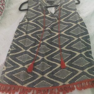 Sleeveless fringe top